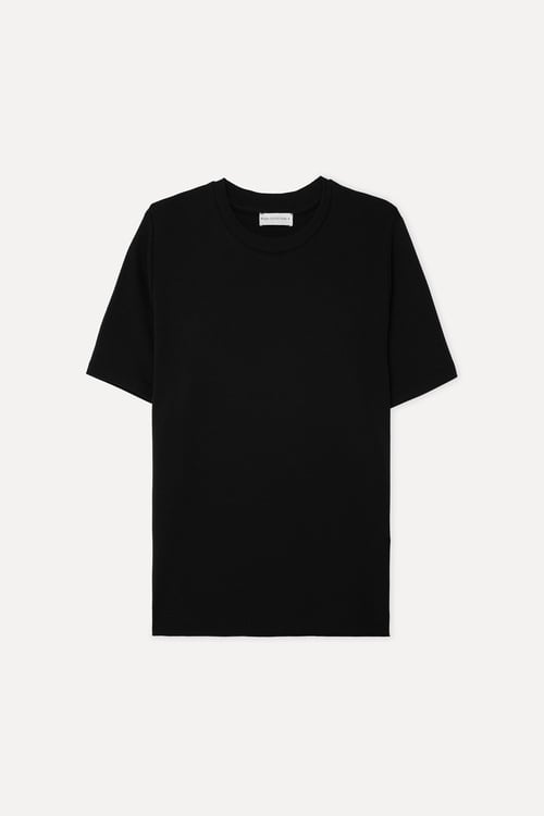  Kadın Siyah Bisiklet Yaka T-Shirt