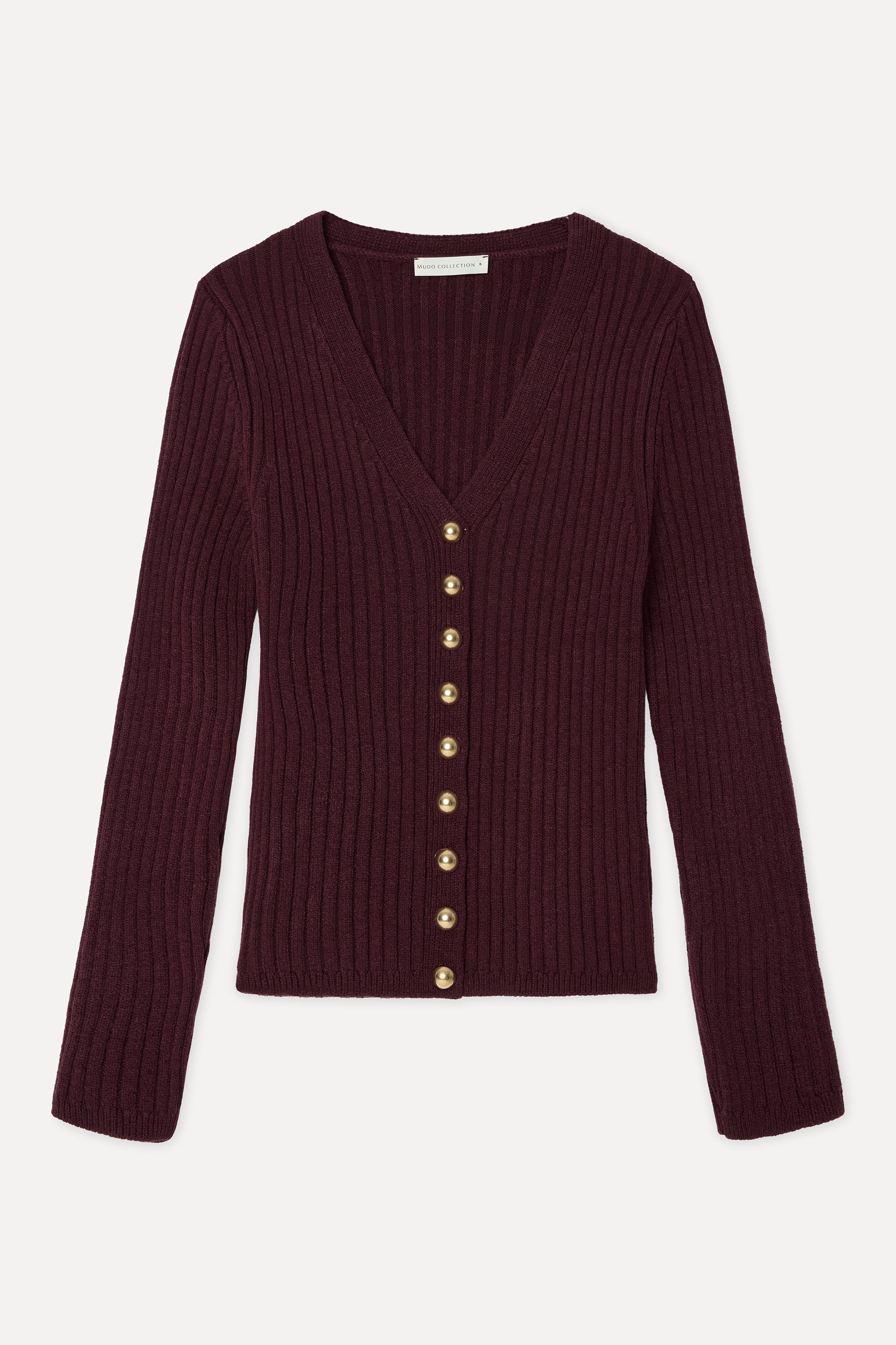 Kadın Bordo Fitted V Yaka Hırka