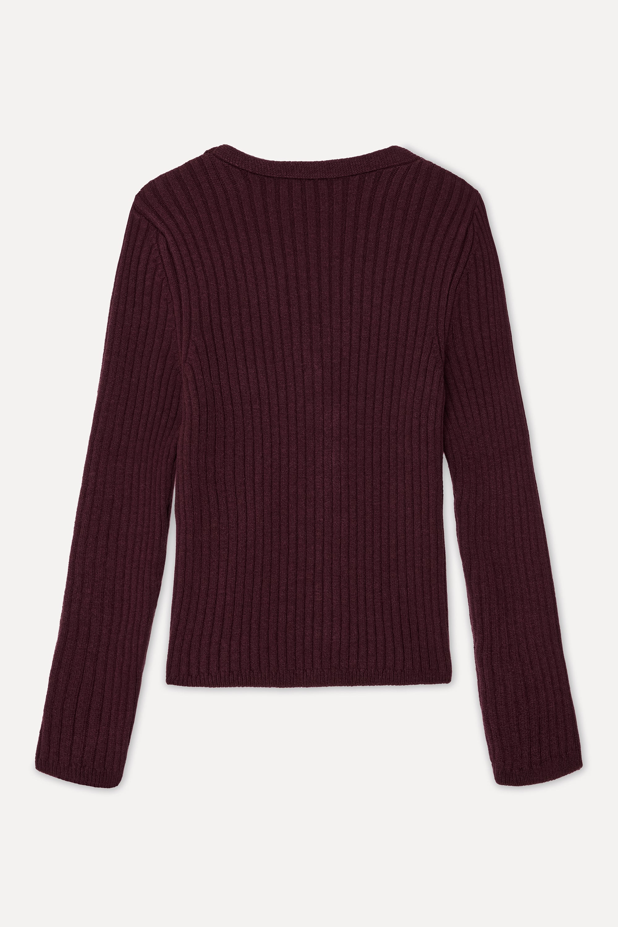 Kadın Bordo Fitted V Yaka Hırka