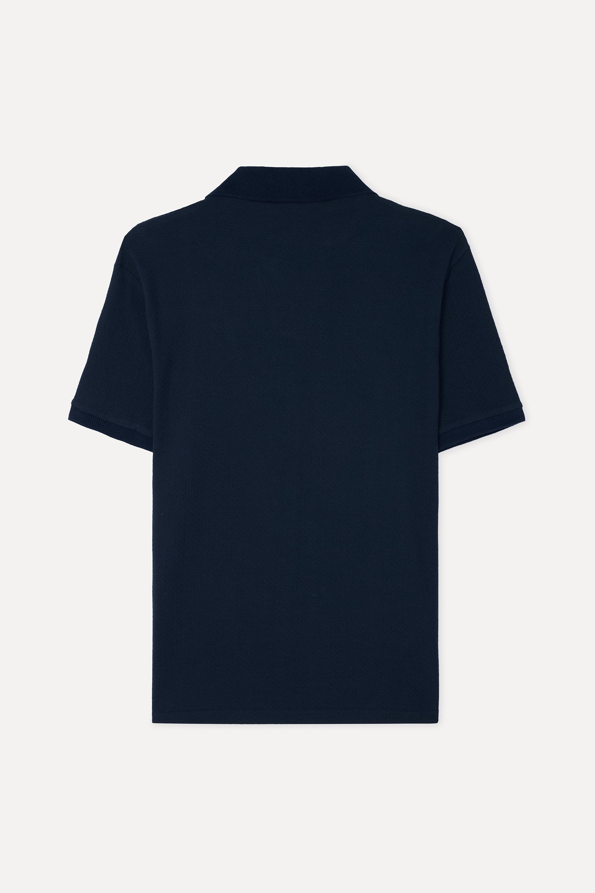 Erkek Lacivert Jakarlı Comfort Fit Polo Yaka T-Shirt