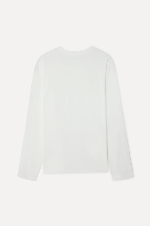 Erkek Kırık Beyaz Bisiklet Yaka Sweatshirt