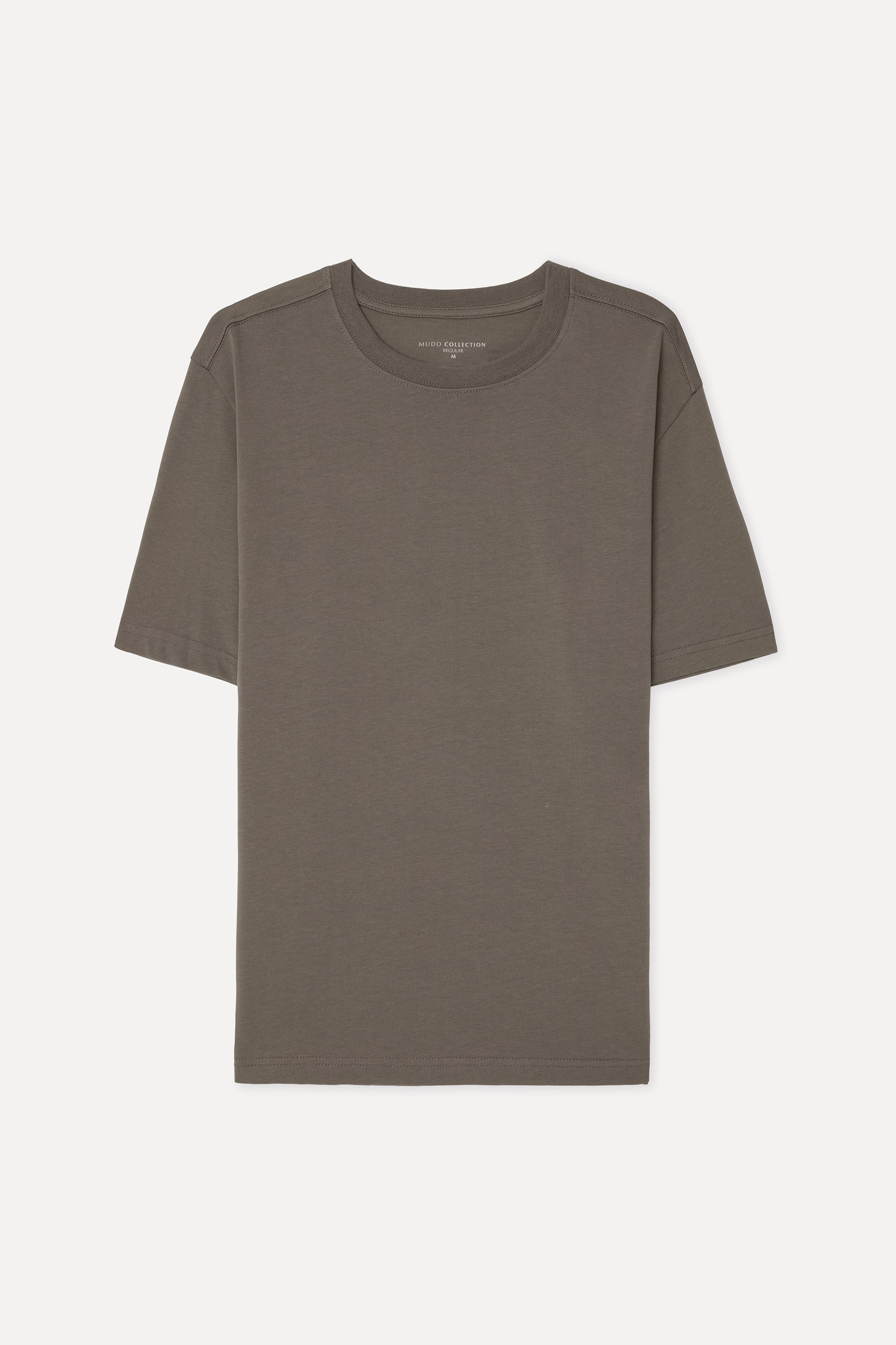 Erkek Kahverengi Bisiklet Yaka T-Shirt