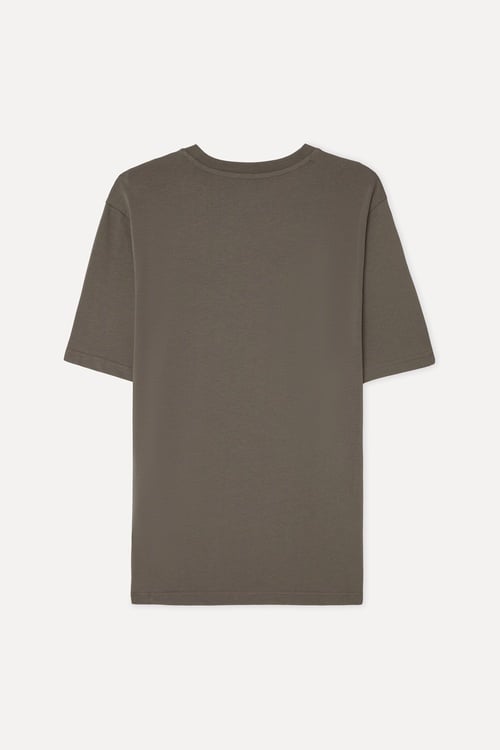 Erkek Kahverengi Bisiklet Yaka T-Shirt