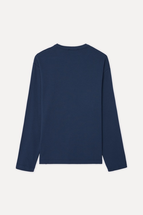 Erkek Lacivert Comfort Fit Bisiklet Yaka T-Shirt