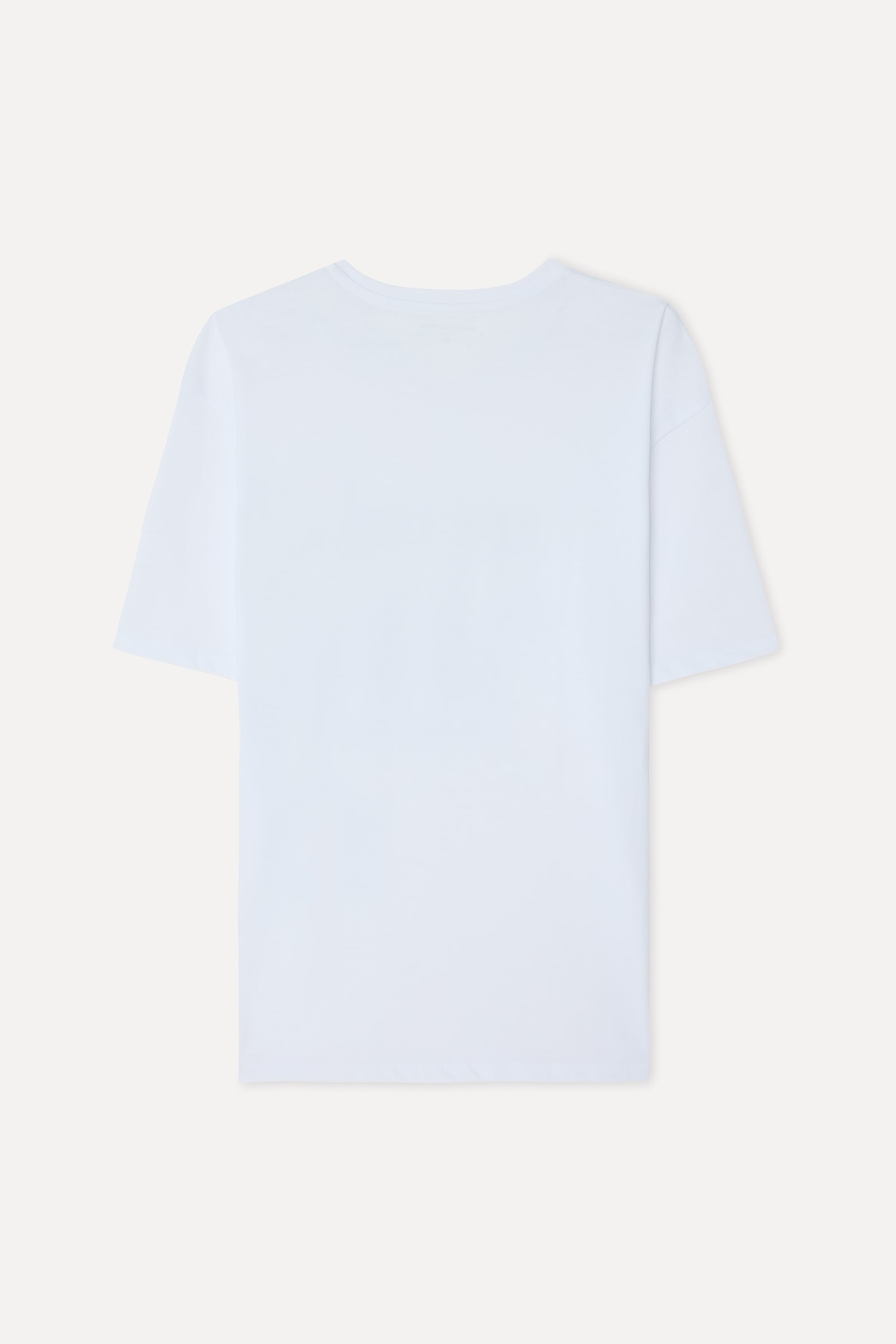 Erkek Beyaz Baskılı Comfort Fit Bisiklet Yaka T-Shirt