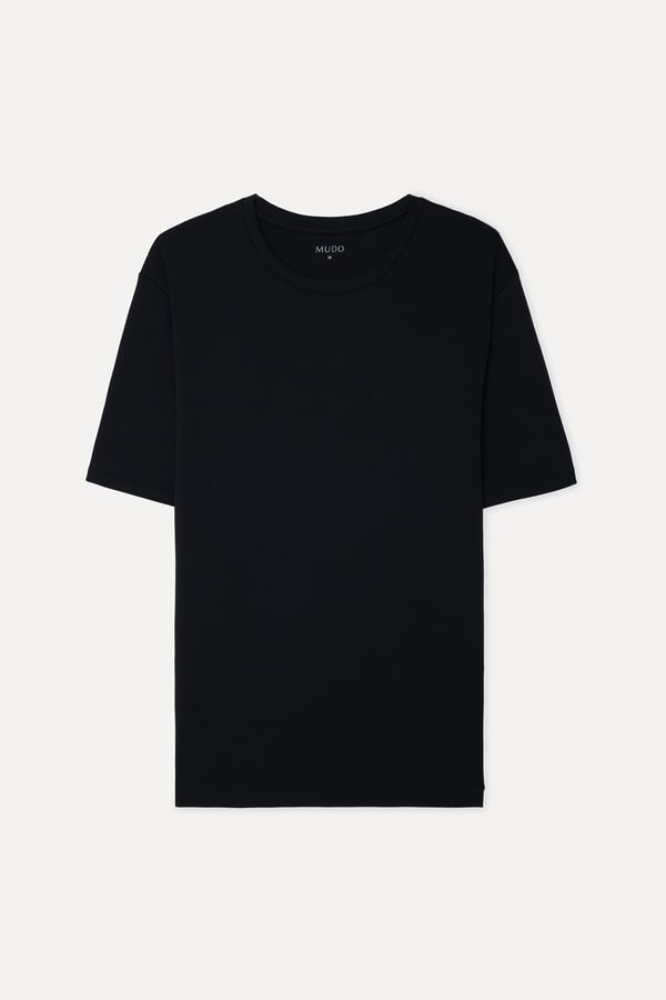 Erkek Siyah Bisiklet Yaka T-Shirt