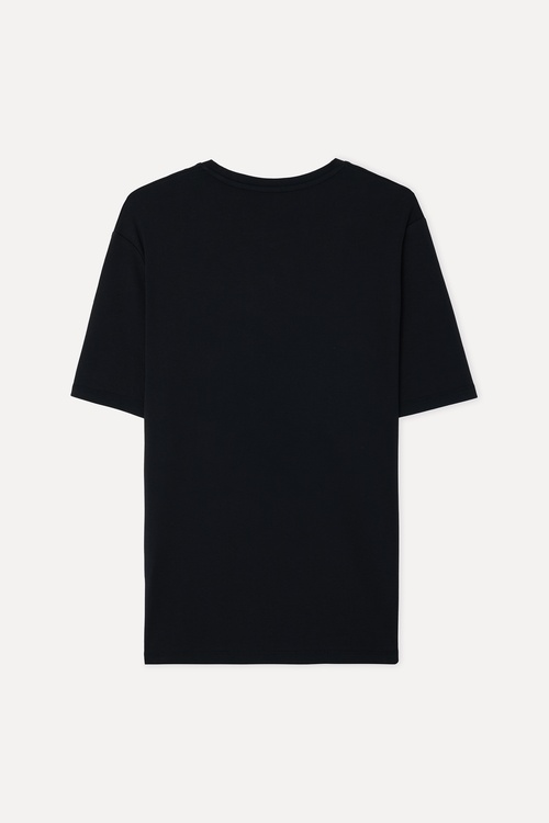 Erkek Siyah Bisiklet Yaka T-Shirt