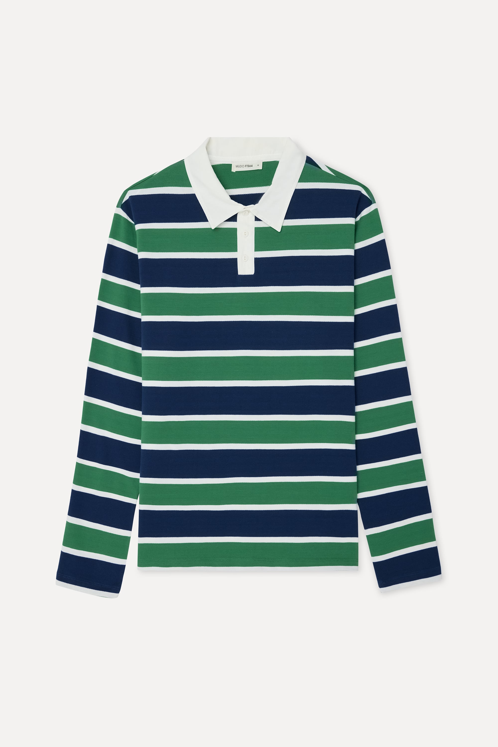 Erkek Lacivert Çizgili Comfort Fit Polo Yaka Sweatshirt