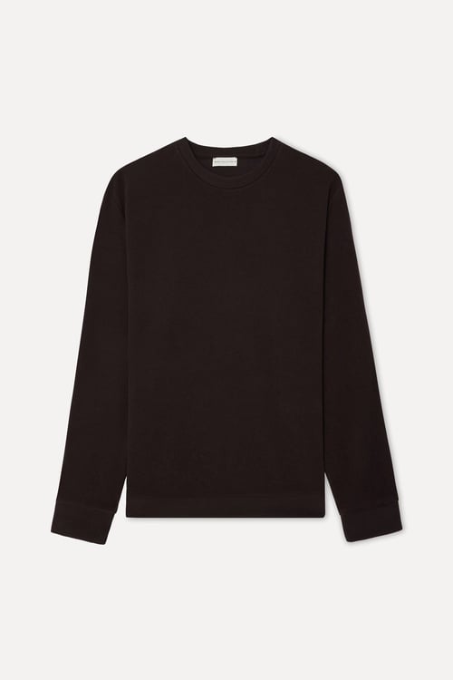  Erkek Kahverengi Bisiklet Yaka Sweatshirt