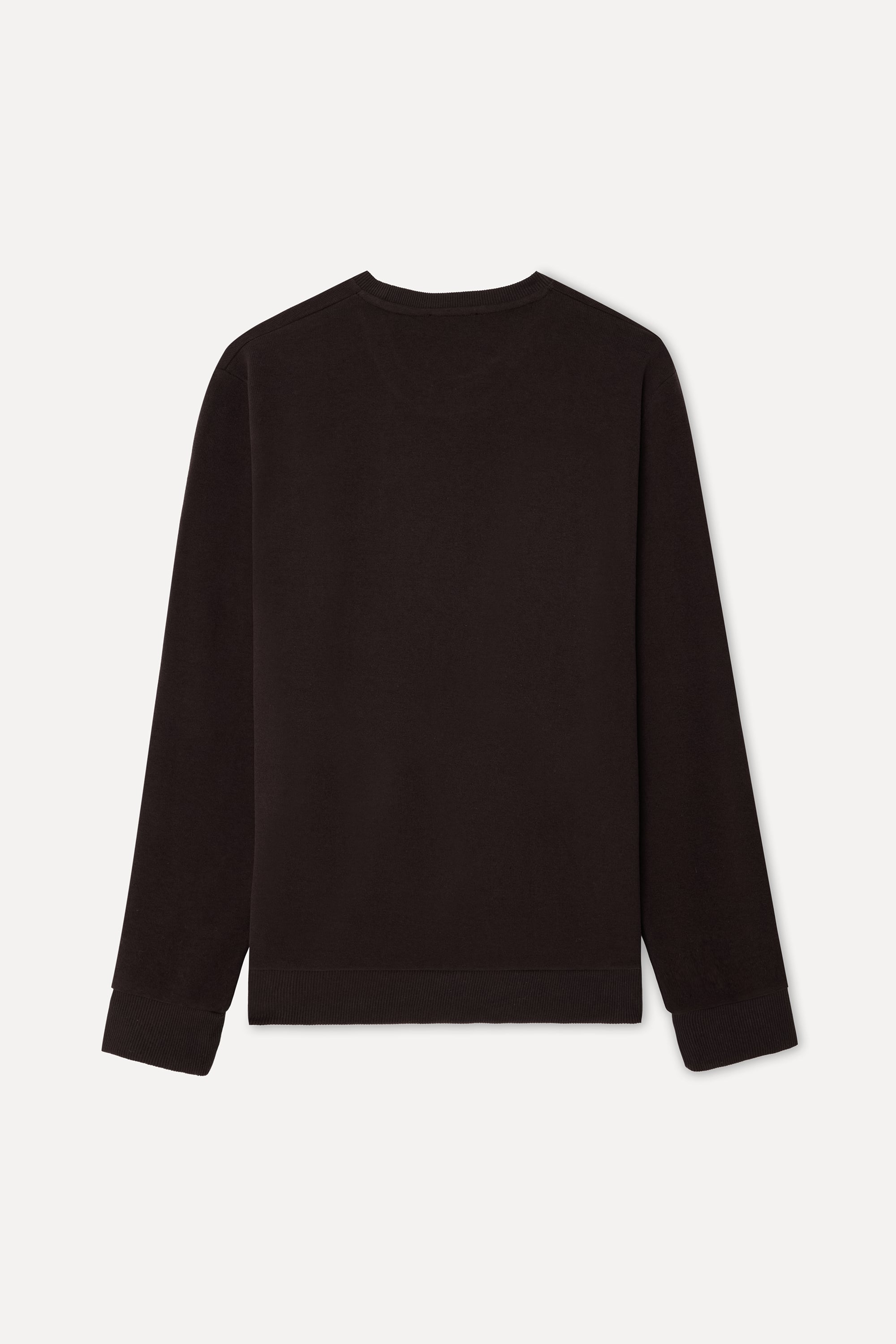 Erkek Kahverengi Bisiklet Yaka Sweatshirt