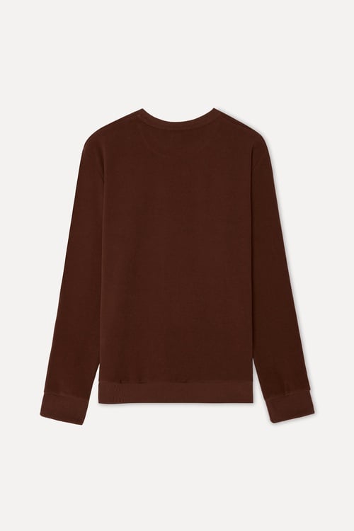 Erkek Kiremit Rengi Bisiklet Yaka Sweatshirt