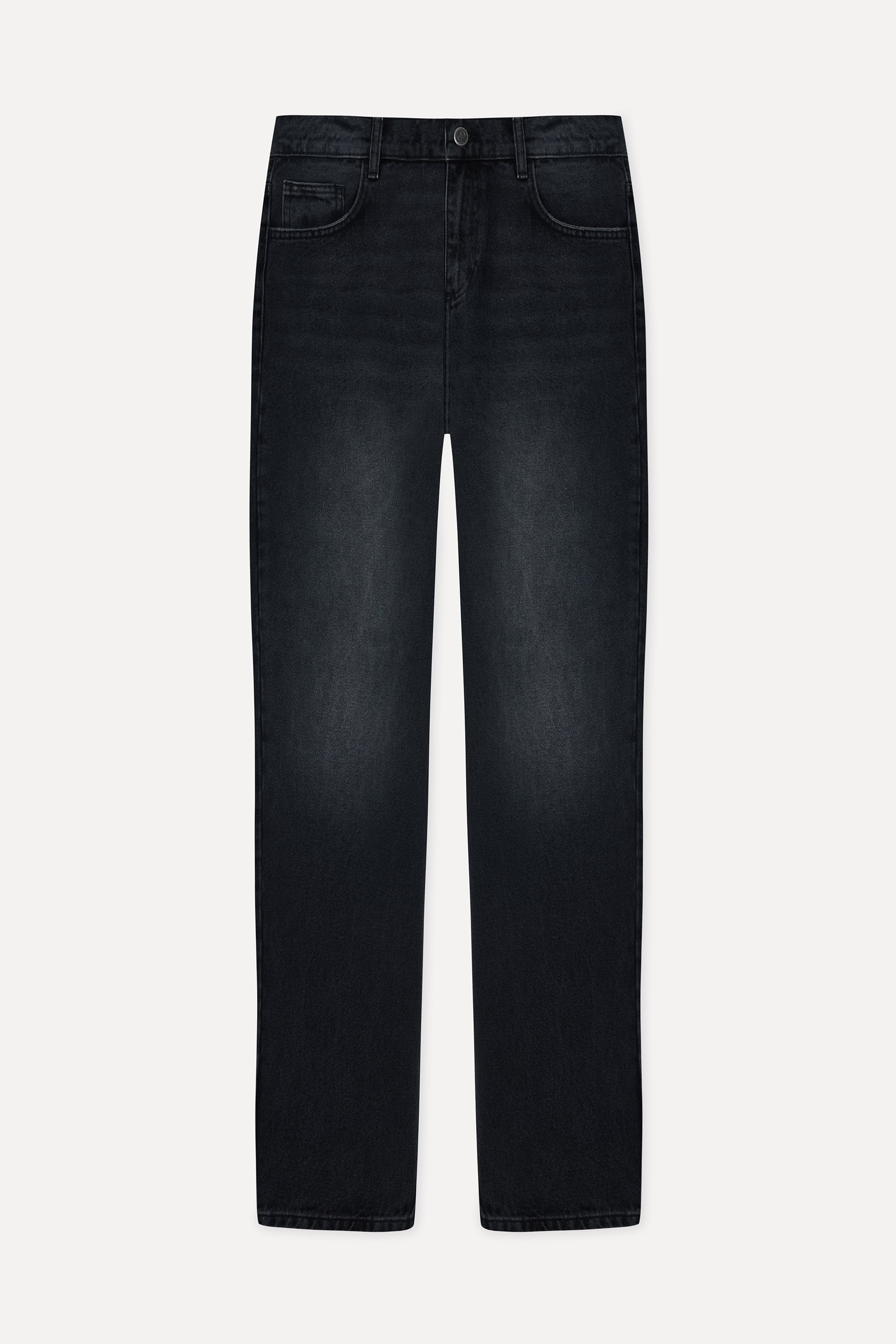 Erkek Siyah Straight Fit Jean Pantolon