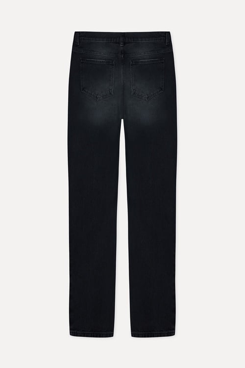 Erkek Siyah Straight Fit Jean Pantolon