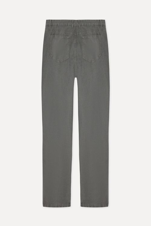 Erkek Haki Tekstürlü Slim Straight Fit Pantolon