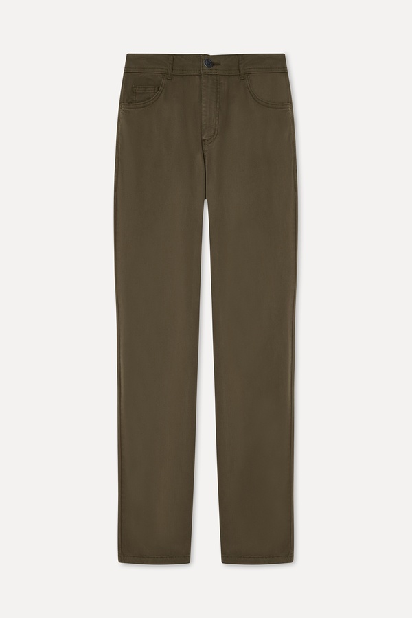 Erkek Kahverengi Slim Straight Fit Pantolon