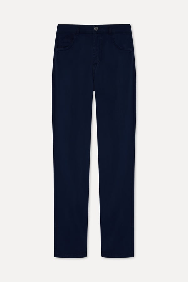 Erkek Lacivert Slim Straight Fit Pantolon