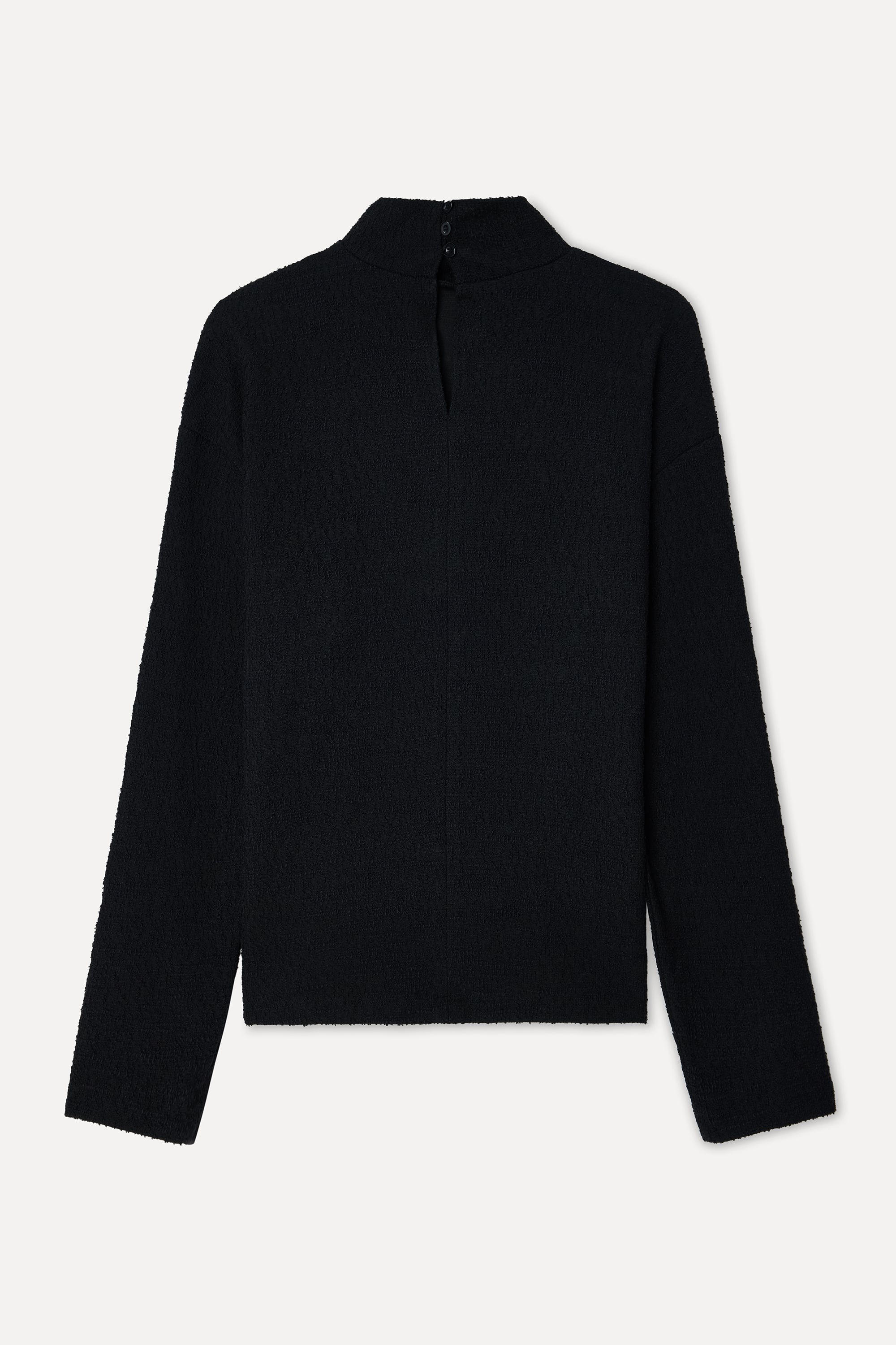 Kadın Siyah Loose Fit Bisiklet Yaka Sweatshirt