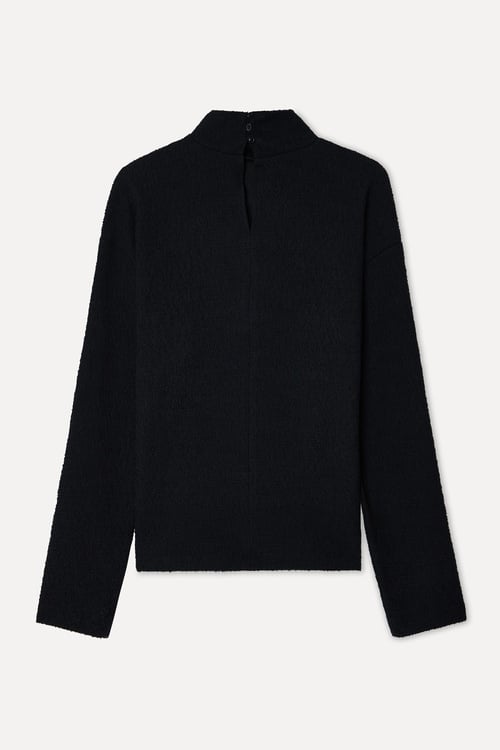Kadın Siyah Loose Fit Bisiklet Yaka Sweatshirt