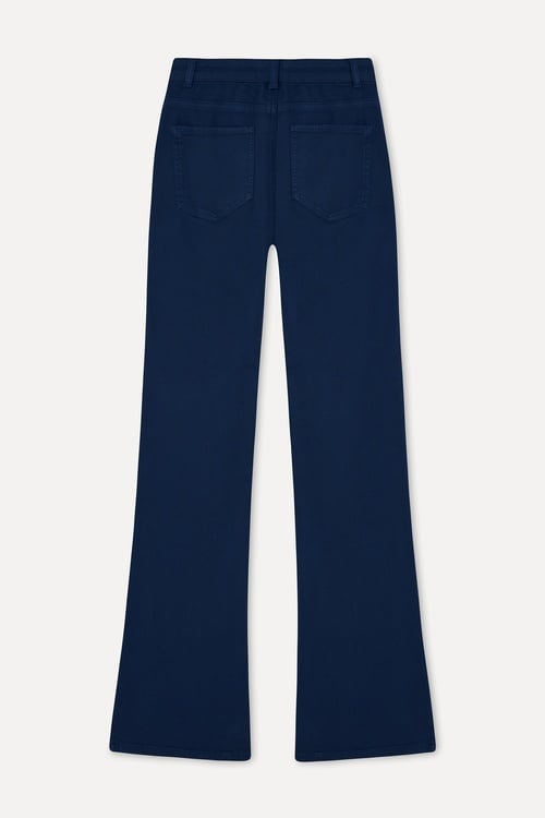 Kadın Lacivert Cep Detaylı Flare Fit Pantolon
