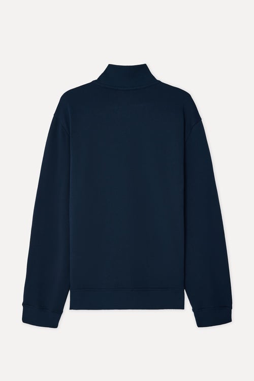 Erkek Lacivert Comfort Fit Fermuarlı Dik Yaka Sweatshirt