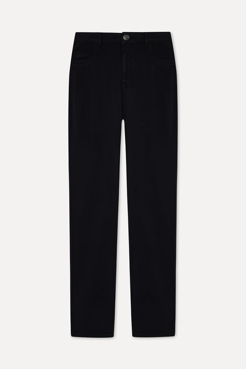  Erkek Siyah Slim Straight Fit Pantolon