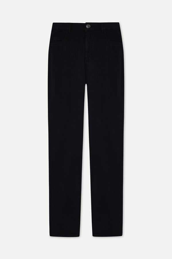 Erkek Siyah Slim Straight Fit Pantolon