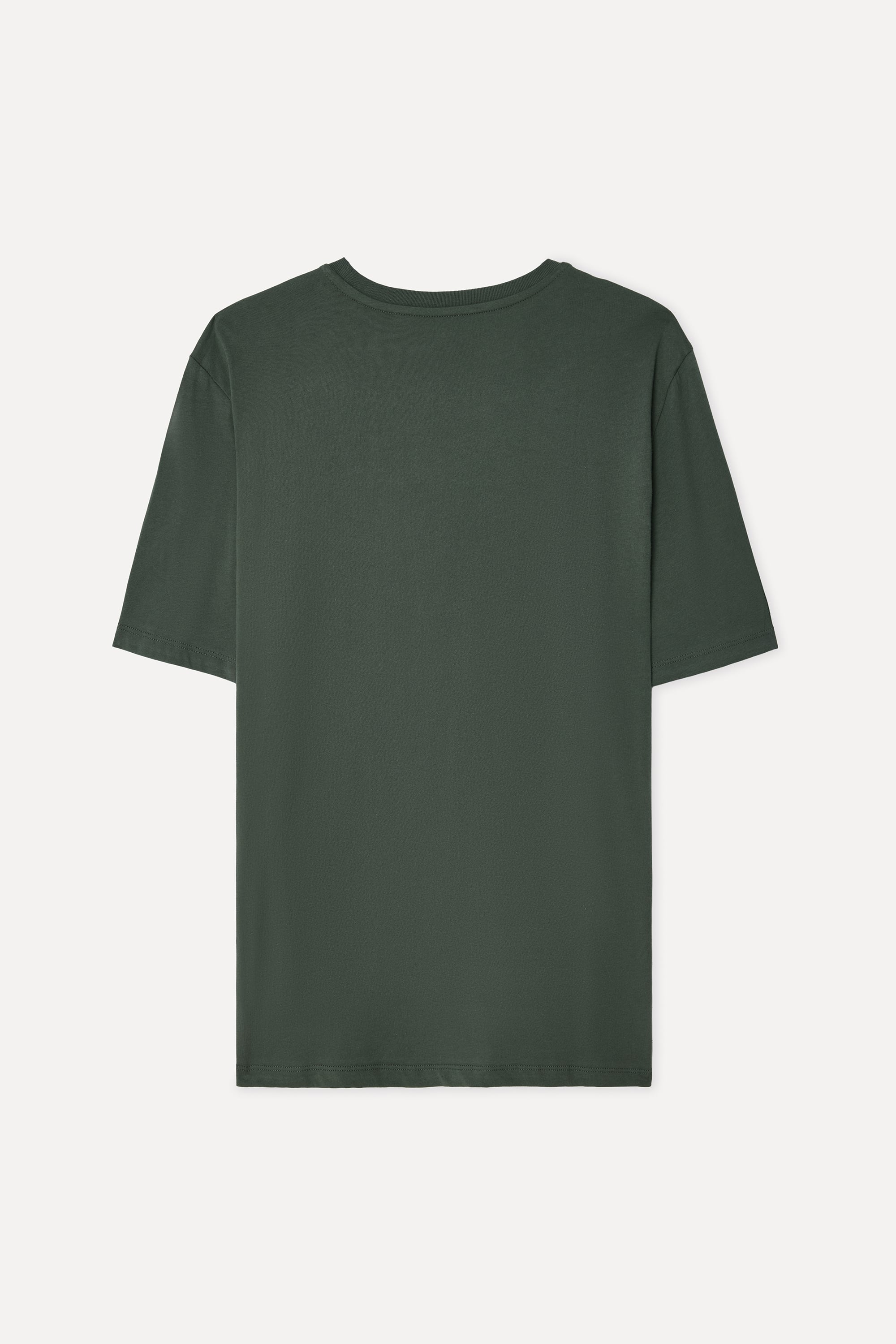 Erkek Haki Baskılı Bisiklet Yaka T-Shirt