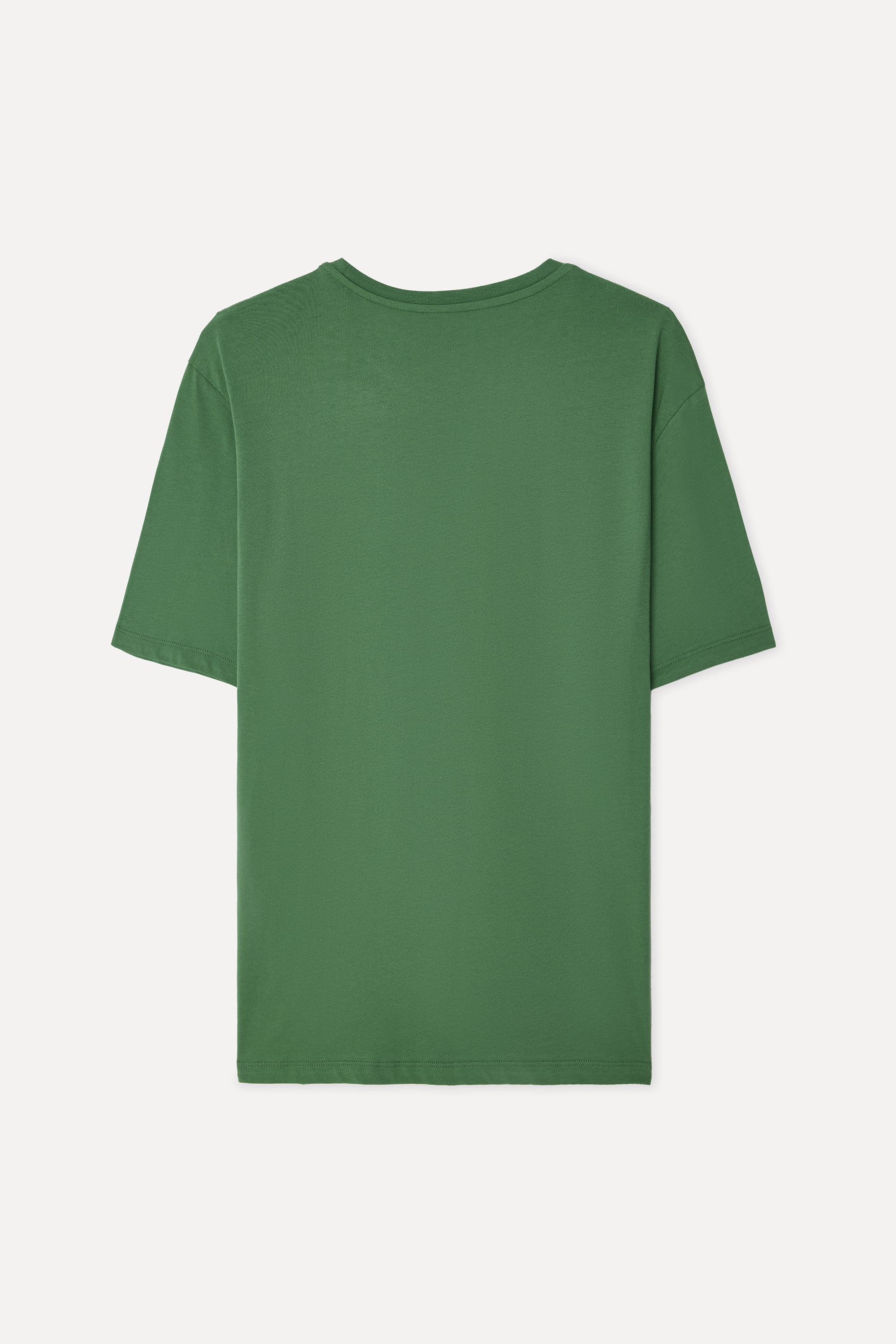 Erkek Yeşil Baskılı Bisiklet Yaka T-Shirt