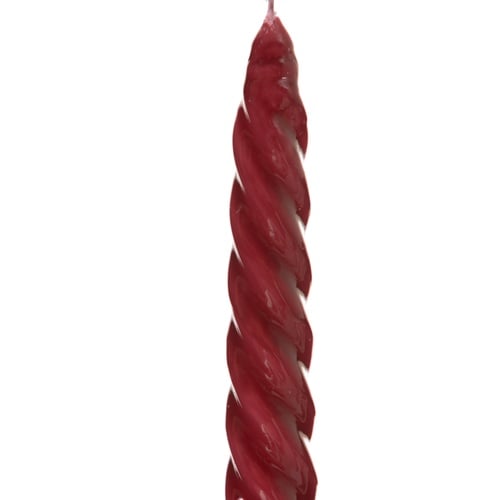  2Lİ BURGULU ŞAMDAN MUM BORDO 18CM