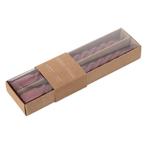 2Lİ BURGULU ŞAMDAN MUM BORDO 18CM