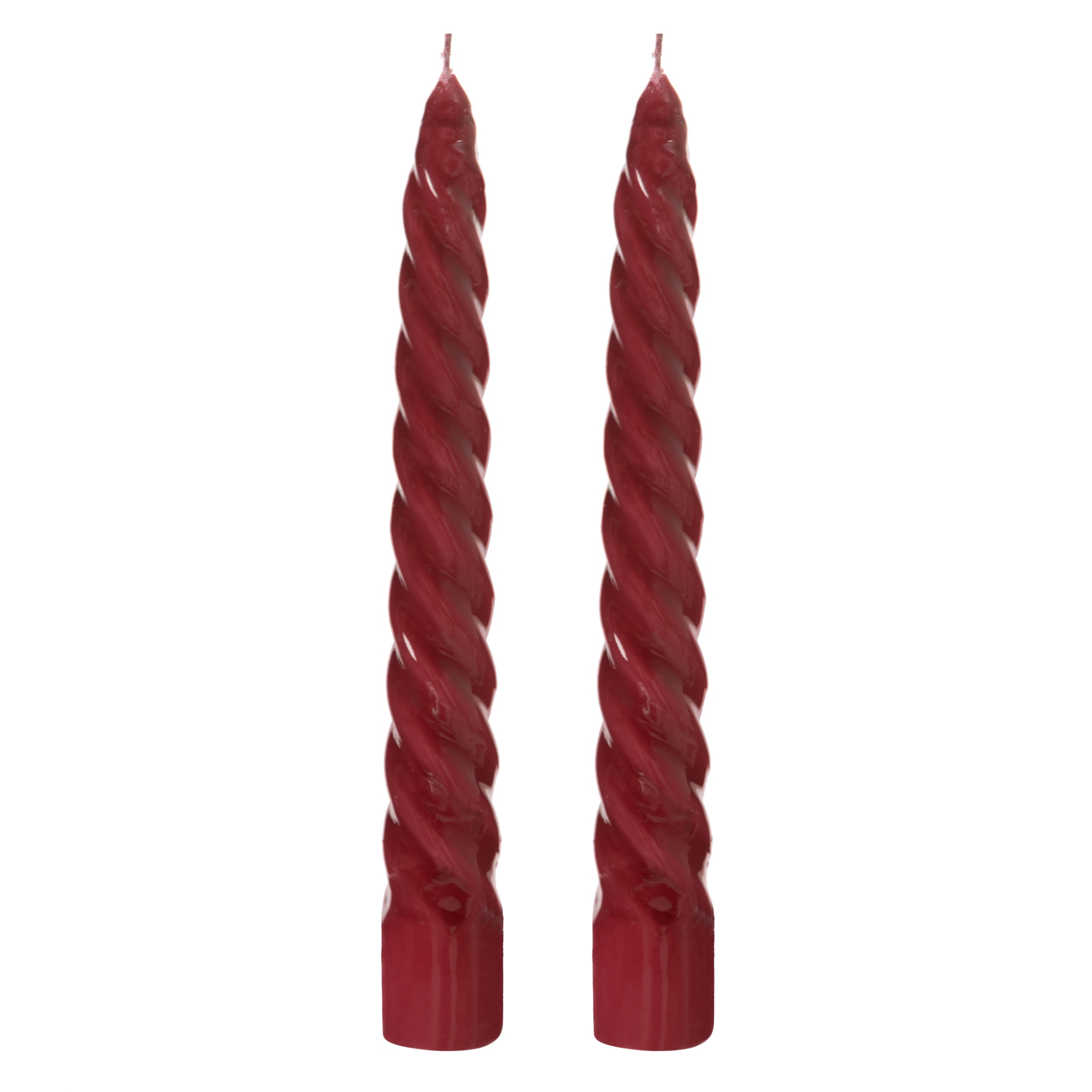 2Lİ BURGULU ŞAMDAN MUM BORDO 18CM