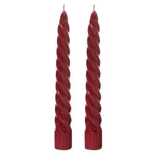 2Lİ BURGULU ŞAMDAN MUM BORDO 18CM