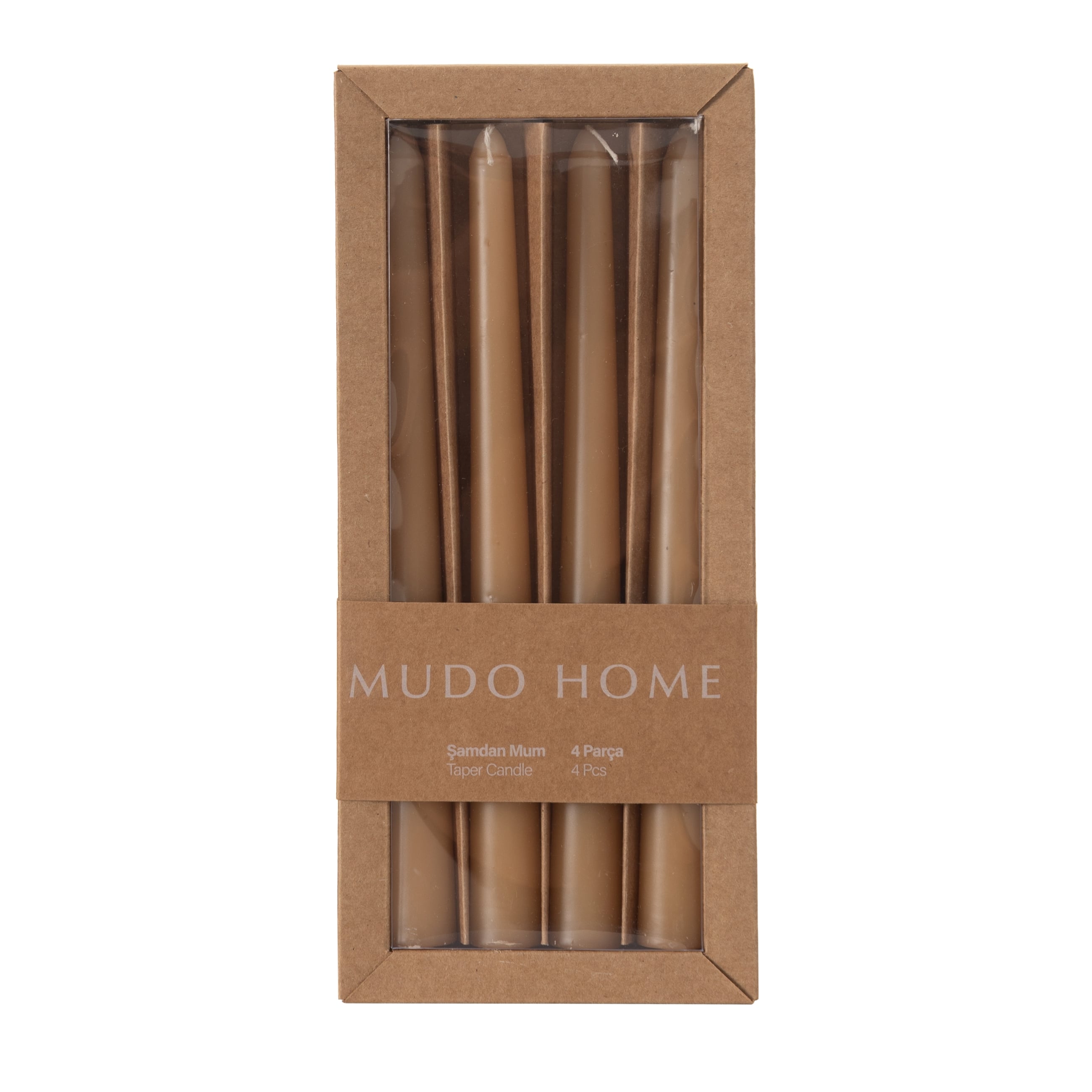 4LÜ ŞAMDAN MUM BEJ 25CM