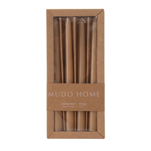 4LÜ ŞAMDAN MUM BEJ 25CM