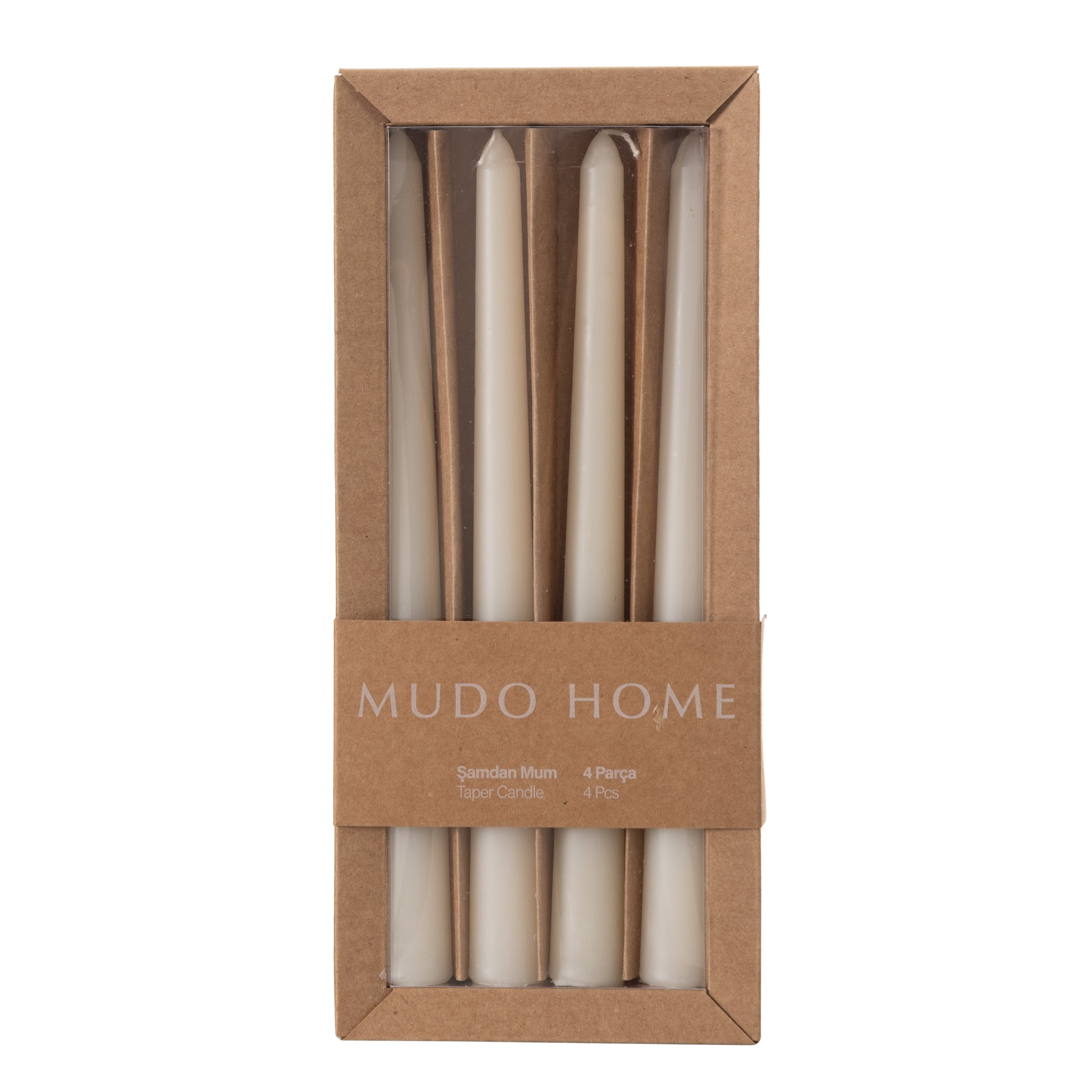 4LÜ ŞAMDAN MUM KREM 25CM