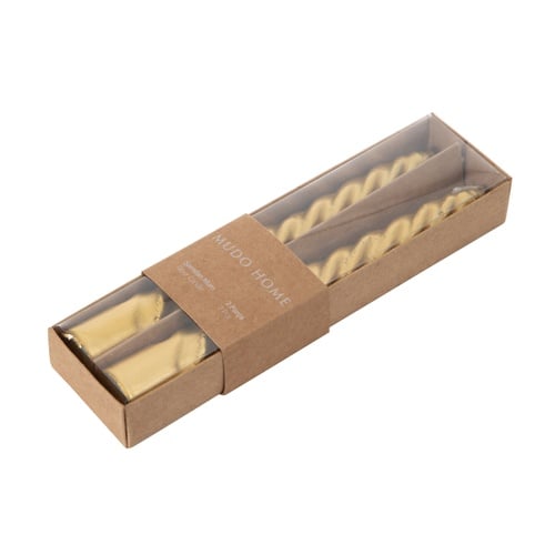 2Lİ BURGULU ŞAMDAN MUM GOLD 18CM