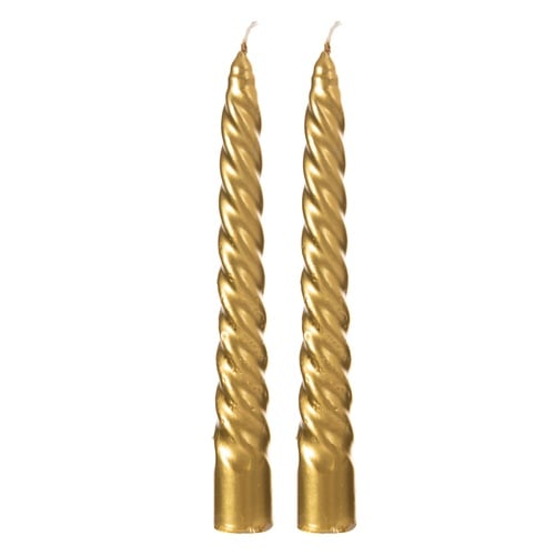 2Lİ BURGULU ŞAMDAN MUM GOLD 18CM