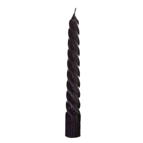 2Lİ BURGULU ŞAMDAN MUM SİYAH 18CM
