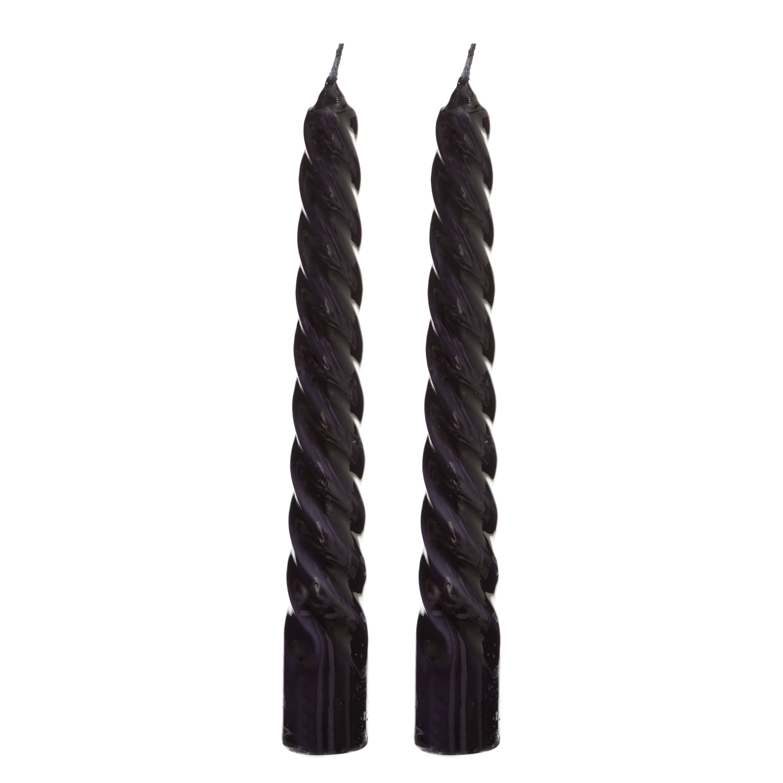 2Lİ BURGULU ŞAMDAN MUM SİYAH 18CM
