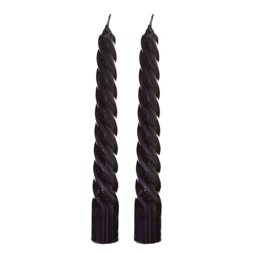 2Lİ BURGULU ŞAMDAN MUM SİYAH 18CM