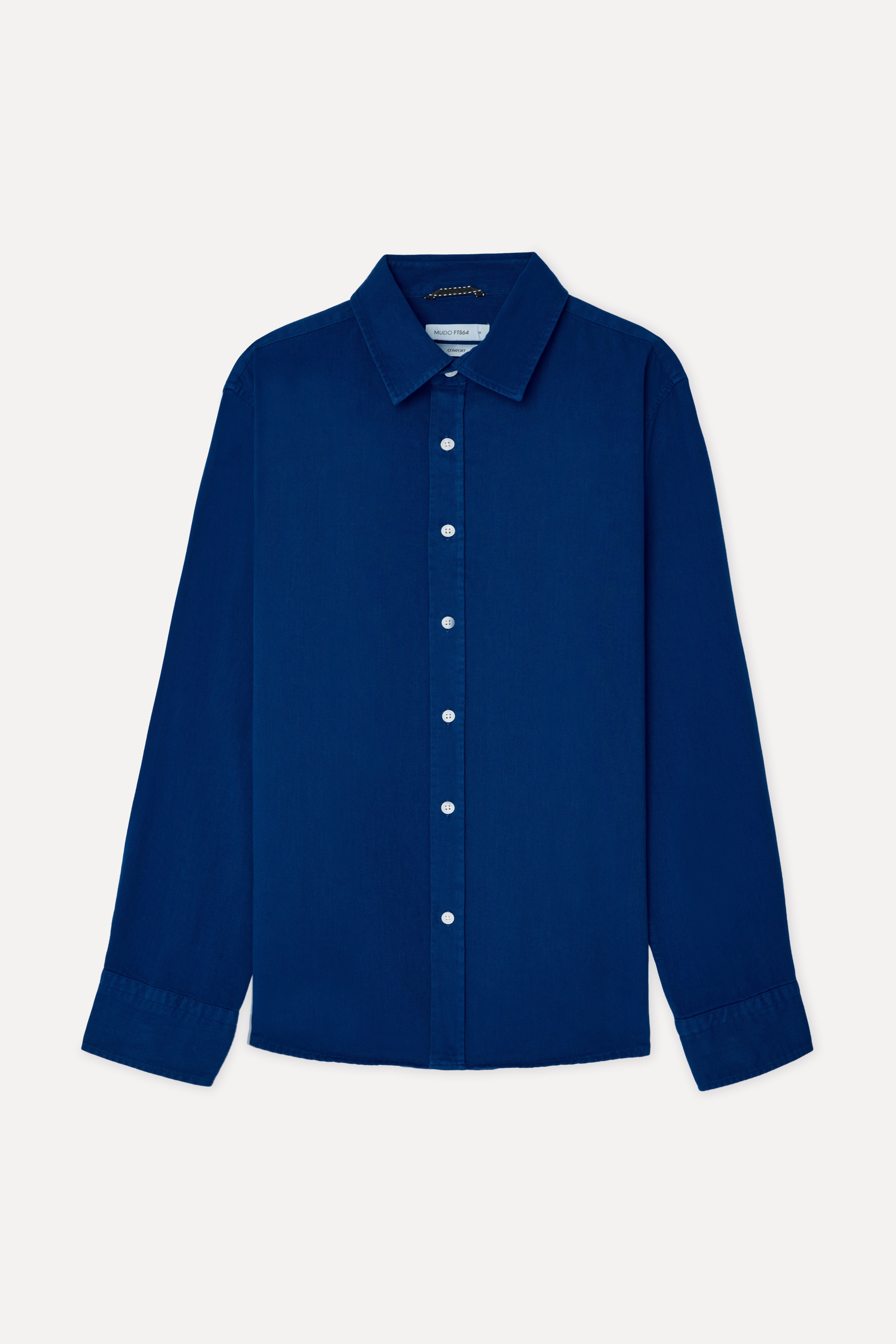 Erkek Saks Mavi Comfort Fit Uzun Kollu Gömlek
