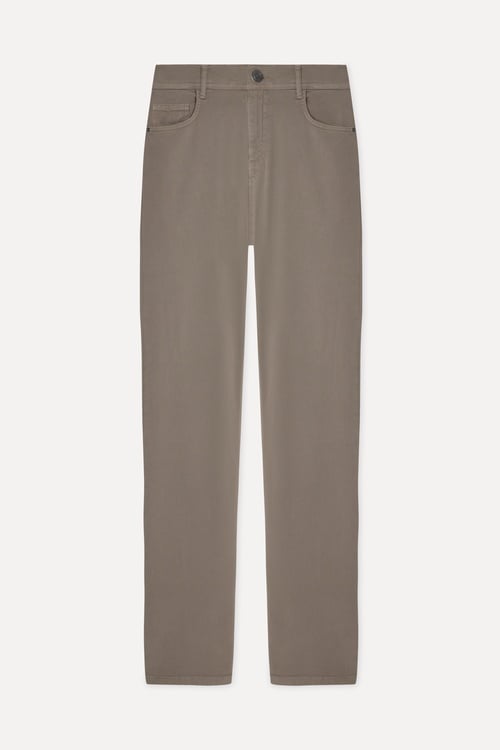 Erkek Vizon Rengi Slim Straight Fit Pantolon