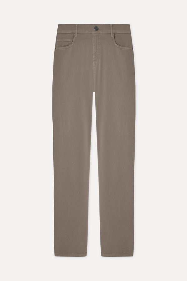 Erkek Vizon Rengi Slim Straight Fit Pantolon