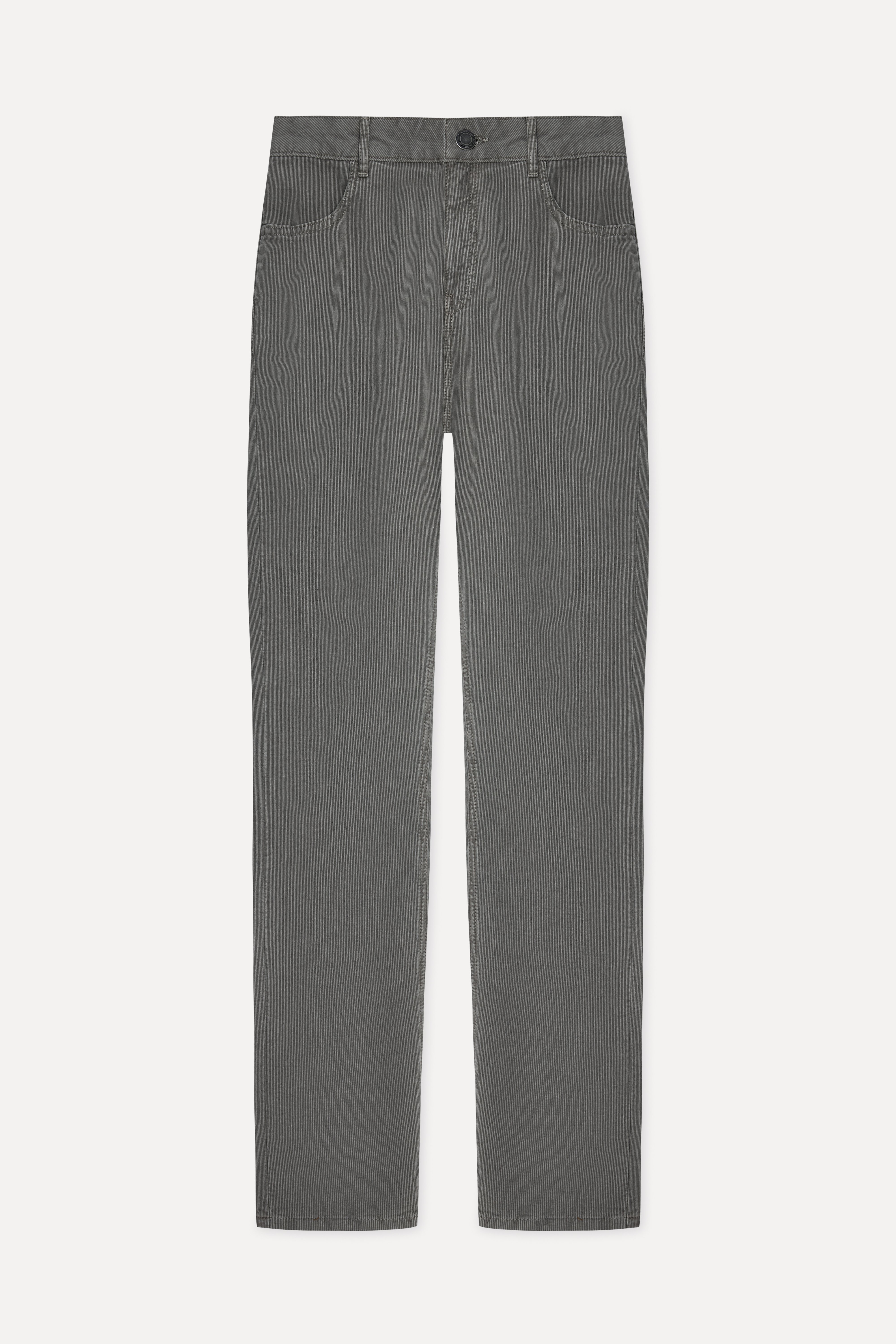 Erkek Haki Tekstürlü Slim Straight Fit Pantolon