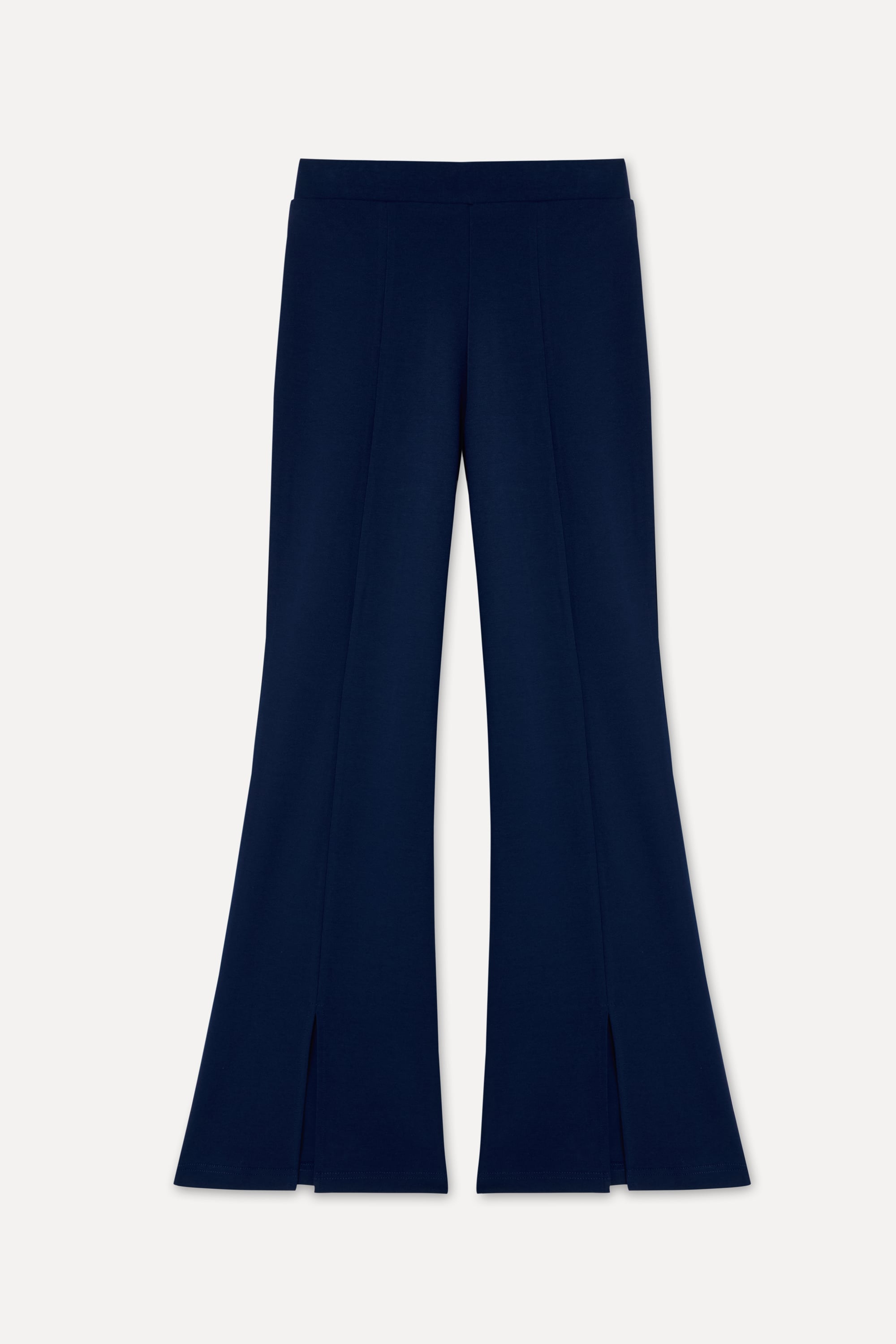 Kadın Lacivert Flare Fit Beli Lastikli Pantolon