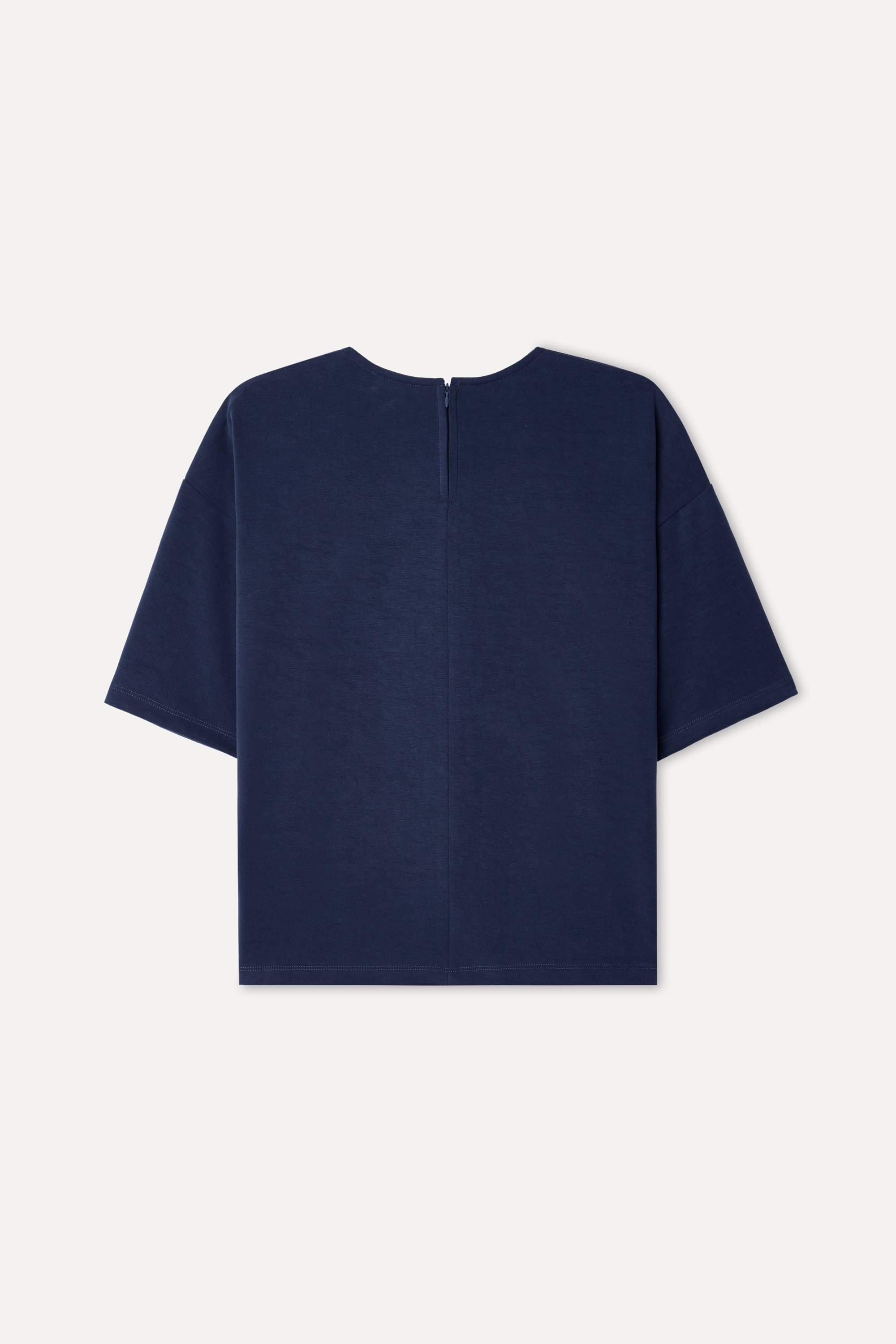 Kadın Lacivert Loose Fit Bisiklet Yaka Modal Karışımlı Sweatshirt