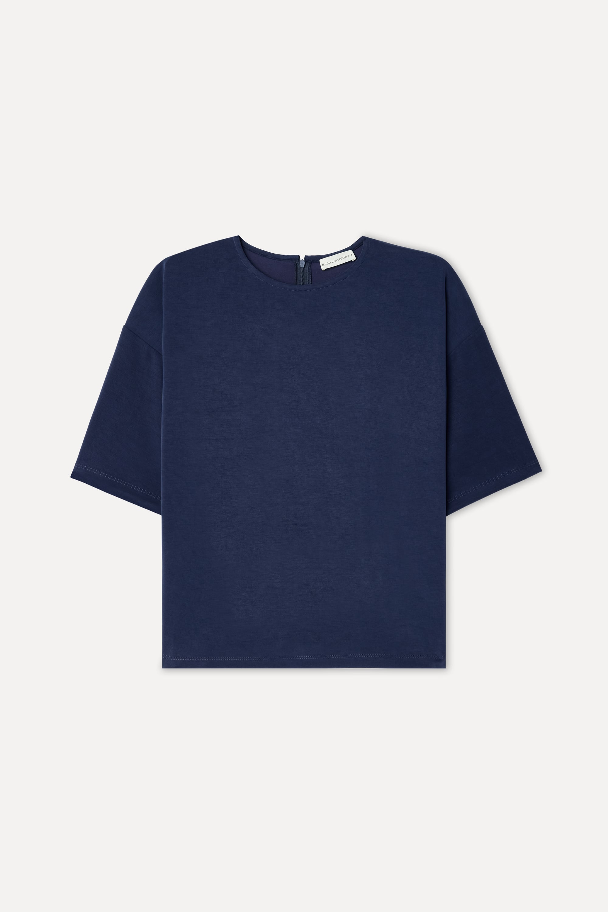 Kadın Lacivert Loose Fit Bisiklet Yaka Modal Karışımlı Sweatshirt