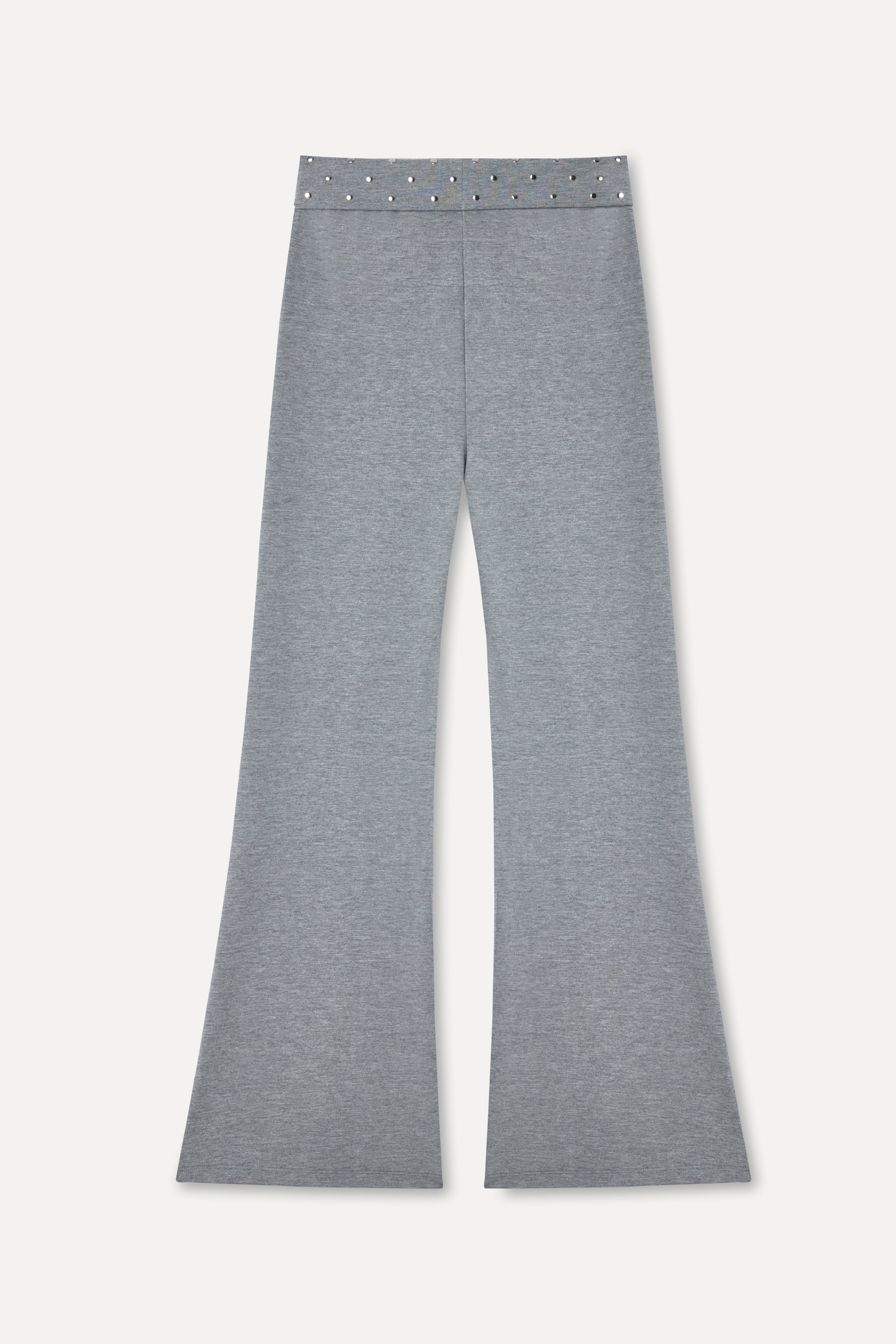 Kadın Gri Melanj Flare Fit Tayt