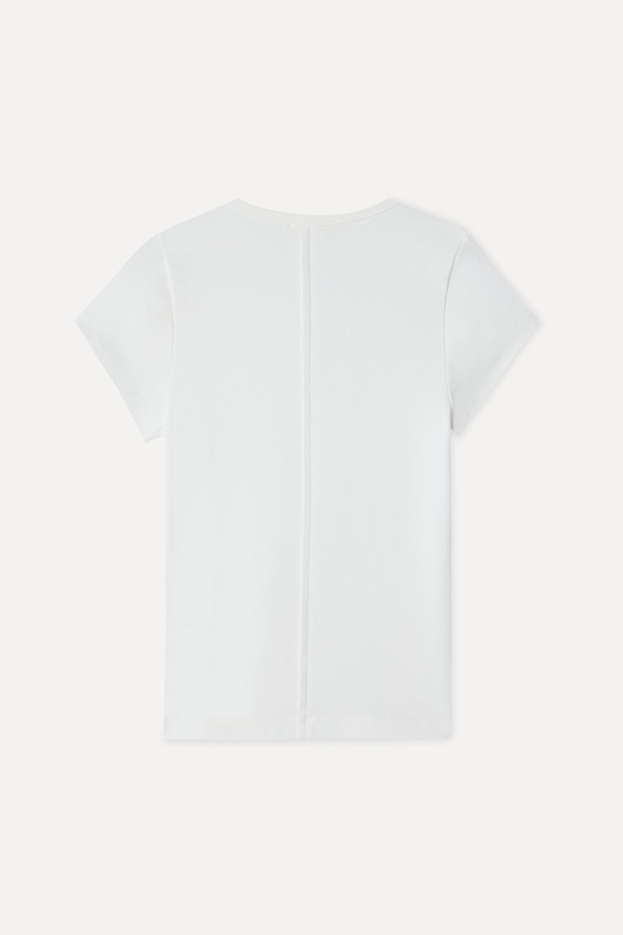 Kadın Kırık Beyaz Fitted V Yaka T-Shirt