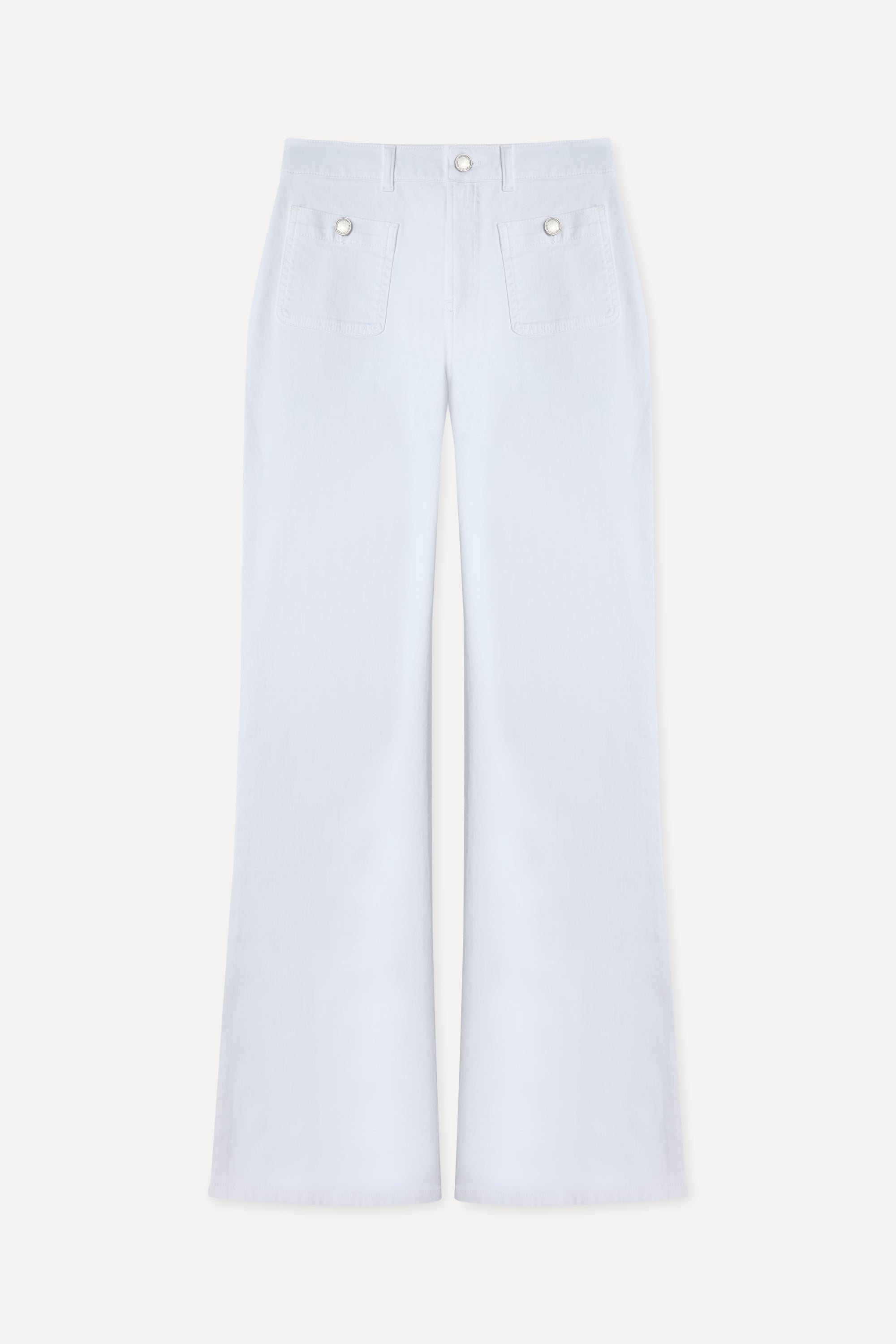 Kadın Kırık Beyaz Cep Detaylı Flare Fit Pantolon